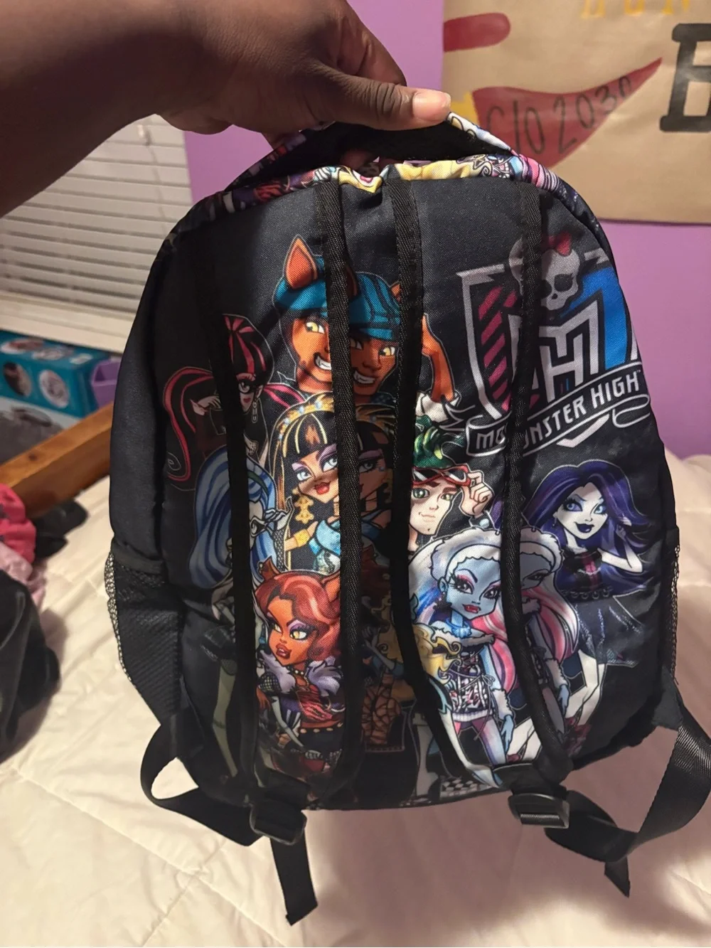 Monster High Character Backpack - Black with Multicolor Print
